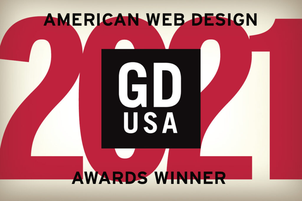 Graphic that says American Web Design Awards Winner